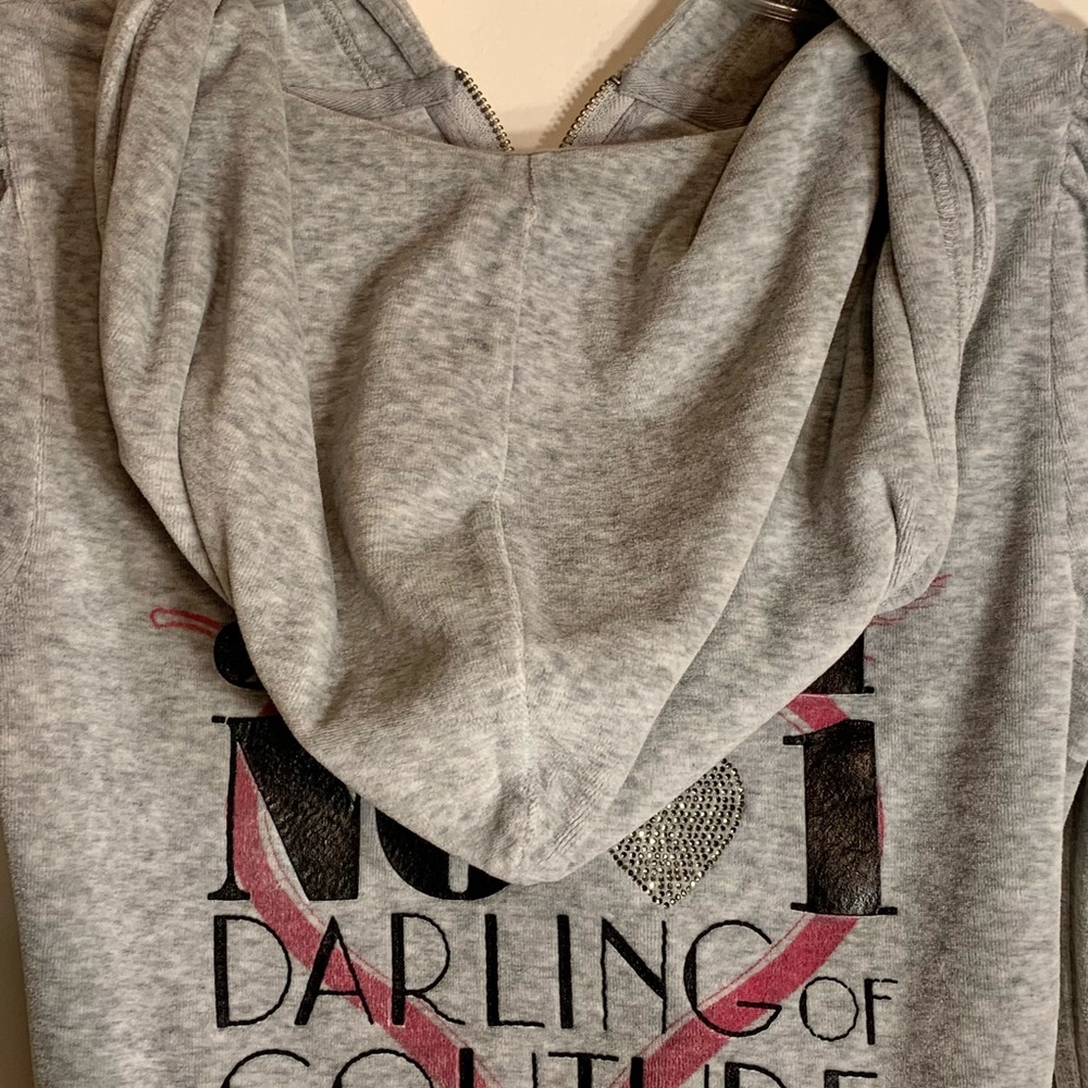 Girls Juicy Couture zippered hood gray jacket - Picture 7 of 8